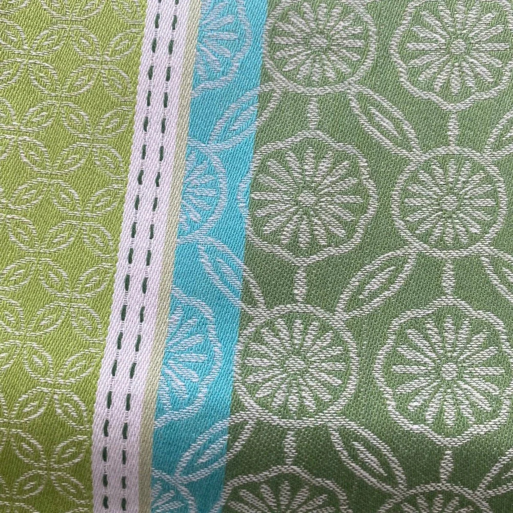 Green Floral Woven Tapestry Cotton Table Runner Spring Garden‎ Boho